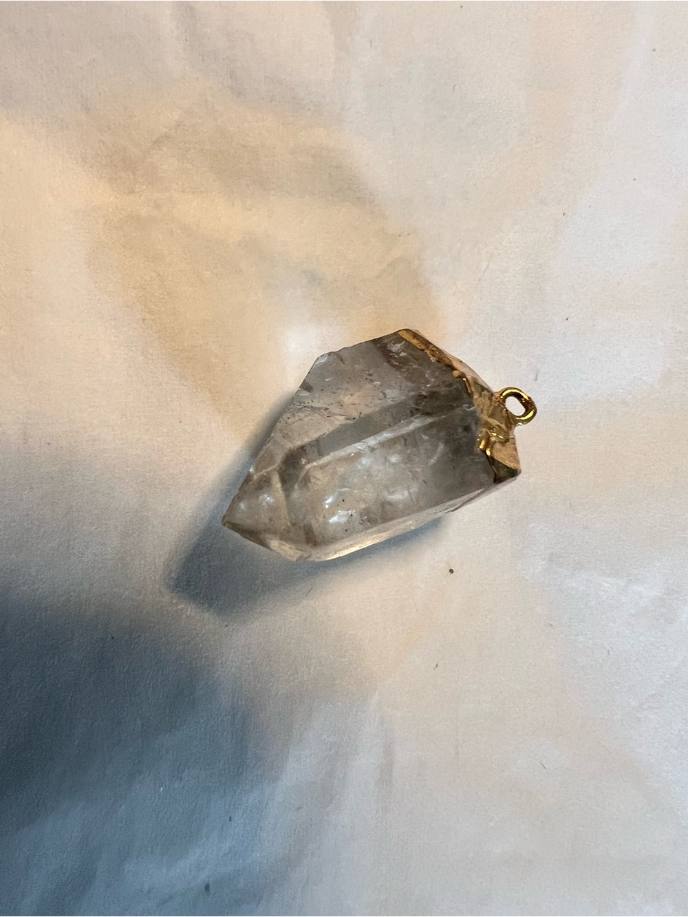 Clear Quartz Point Pendant with Gold-Tone Bail - Women's Necklace